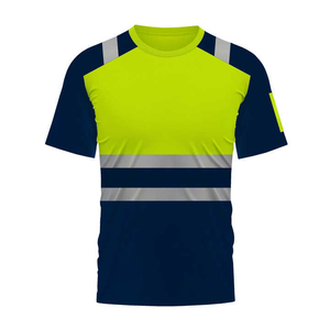 T-shirts de travail pour hommes, haute visibilité, réfléchissants, en polyester, certifiés CE, vêtements de sécurité légers, logo personnalisé, service OEM - Product Image 4
