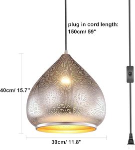 Lampe suspendue en métal antique écologique, luminaire industriel pour plafond, idéal pour salon moderne, cuisine, décoration intérieure - Product Image 3