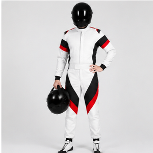 Traje de Carreras de Manga Larga para Hombre, Blanco, Negro y Rojo, Resistente a las Llamas, de Secado Rápido, Transpirable, de Poliéster, para Todas las Estaciones, Personalizable - Product Image 3