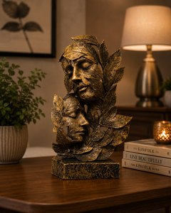 Sculpture en résine Art Déco, figurine de feuillage, faite à la main, effet vieilli, décoration de table, salon, décoration artistique pour la maison, Diwali - Product Image 3