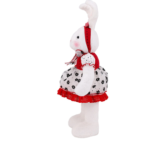 Zaves ngày valentine tình yêu thỏ đồ chơi 33 cm đứng sang trọng Bunny búp bê Comforter Red Bunny DRESS nơ hairband dễ thương Thanh Lịch - Product Image 5
