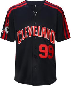 Maglia da uomo del film <span class=keywords><strong>Ricky</strong></span> Vaughn # Maglie da Baseball Hip Hop Anni '90 Cucite con 99 Cuciture, Bianche, Blu Navy, Grigie - Product Image 2