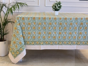 Indian hand Blcok Printed <b>Table</b> <b>Cloth</b> Washable <b>table</b> Decor Wedding Decor Dining <b>Table</b> Cover With Napkins Boho Tablecover - Product Image 5
