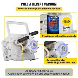 Pompa per Vuoto a Circolazione d'Acqua da Laboratorio Multiuso 15L in Acciaio Inossidabile 180W 110V con 2 Rubinetti Gas e Design Anti-Corrosione - Product Image 3