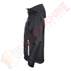 THL GANTS Veste à capuche softshell noire pour homme, résistante à l'eau, fermeture éclair, logo frontal, vêtements d'extérieur - Product Image 6