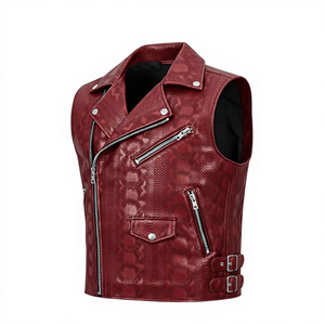Wholesale Patent Leather Industries Genuine Leather Men's <b>Vest</b> Outdoor Winter Wear Windproof Breathable OEM Custom Service Bulk - Product Image 1