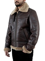 Veste en toile en cuir marron de haute qualité pour hommes veste de vol à col pour hommes 2026