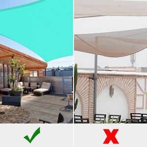 Tenda Parasole Rettangolare 16 x 12 in Tela Perlata Aqua - Eleganti Tende e Reti Ombreggianti per Esterni - Product Image 5