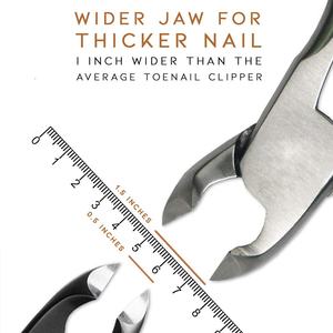 Coupe-ongles en acier inoxydable robuste Pinces de beauté pour manucure avec poignée en caoutchouc noir et action de ressort pour les doigts - Product Image 6