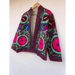 Cotton Knitted Embroidered Varsity <b>Jacket</b> Streetwear Eco-Friendly Reversible Free Size Winter <b>Women's</b> Festival Coat - Product Image 3