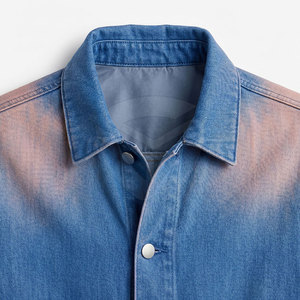 Veste en jean tendance pour homme avec doublure chaude, look streetwear urbain, idéale pour un style hivernal au quotidien - Product Image 5