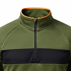 Custom <b>Men's</b> Fleece Quarter Zip <b>Pullover</b> Jacket Breathable Eco-Friendly Quick Dry Athletic Training Running Sportswear Wholesale - Product Image 5