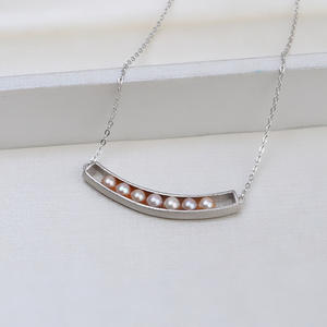 จี้ไข่มุกเงินแท้ S925 สำหรับผู้หญิง พร้อมตัวเรือนเปล่า ไม่มีรู สร้อยคอ ชุดอุปกรณ์ไข่มุก 3.5-4 มม. แฟชั่นทันสมัย 1688 - Product Image 2