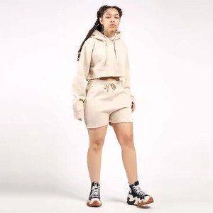Autumn Streetwear Casual Style Customized Oversize Pullover Hoodie with 3D for Puff Print and Loose No Drawstring Sweat Shorts - Product Image 2