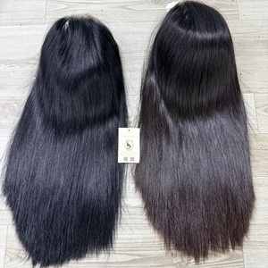 Wholesale <b>Brown</b> and Natural Black Vietnamese Human Hair Natural Straight Hair Glueless Lace Closure Raw Vietnamese Hair HD <b>Wigs</b> - Product Image 3