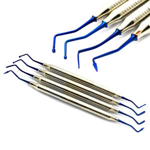 Raspador Dental Manual con Empuñadura Moleteada, Acero Inoxidable Azul, Instrumento Quirúrgico Clase I, Set Shuja Surgico - Product Image 6