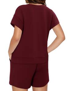 Conjunto de Verano Personalizado para Mujer, 2 Piezas, Shorts de Algodón de Alta Calidad, Conjunto de Camiseta y Shorts para Mujer - Product Image 6