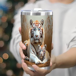 Stainless Steel Tumbler 20oz Double Wall Silver Plated Travel Mug Heat Retention <b>Insulated</b> <b>Cup</b> - Product Image 3
