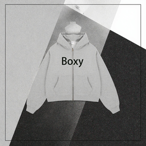 Sudadera con Capucha Oversize Gris de Color Liso, Casual, Unisex, de Algodón French Terry Transpirable, Estilo Crop, para Otoño, Ropa Urbana - Product Image 3
