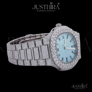 Unique Design Modern Moissanite Diamond Quartz <b>Watch</b> Women Fashion Jewelry Style <b>Waterproof</b> Gift <b>Watch</b> Available At Best Price - Product Image 3
