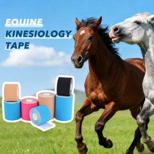 संवेदनशील त्वचा जानवरों और एलर्जी प्रवण पालतू जानवरों के लिए पेशेवर घोड़े कैनाइन चिकित्सा टेप लोचदार समर्थन लपेटें - Product Image 5