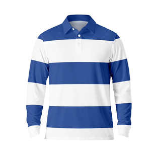 Chemise Polo Rayée Décontractée à Boutons pour Homme, Manches Longues, Coupe Ample, Confortable et Respirante, Idéale pour l'Automne - Product Image 2