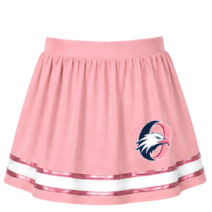 Custom Baby <b>Pink</b> Cheerleading <b>Skirt</b> Pleated Athletic Uniform <b>Skirt</b> With Striped Trim Team Performance Wear Custom Sports Apparel - Product Image 1