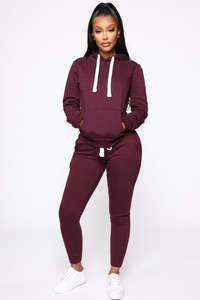 Wholesale Women Hoodie Jogger <b>Set</b> Casual Fleece Tracksuit Streetwear Two Piece Outfit Supplier USA - Product Image 5