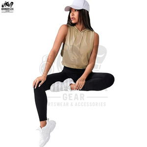 Ropa Deportiva Formal de Invierno para Mujer, Sudadera Transpirable con Capucha de Forro Polar, Camiseta de Manga Larga, Ropa Deportiva Activa para Gimnasio, Venta al por Mayor - Product Image 4