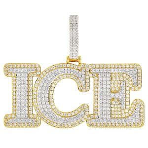 จี้เพชรรูปตัวอักษร D VINS JEWELS ICE รับรองโดย IGI ทอง 14K ชุบทอง ประดับเพชรเลี้ยงในห้องปฏิบัติการ สไตล์ฮิปฮอป เครื่องประดับสำหรับทุกเพศ เหมาะเป็นของขวัญสำหรับงานปาร์ตี้และงานแต่งงาน - Product Image 1