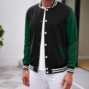 Veste de baseball classique en molleton de coton premium, style streetwear, design personnalisé, vente en gros, fabricant de vêtements OEM ODM, veste pour homme - Product Image 2