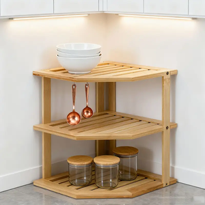 Organizador de especias de bambú de varios niveles para gabinetes – Estantes de bambú para gabinetes de cocina, armarios y despensas - Product Image 3