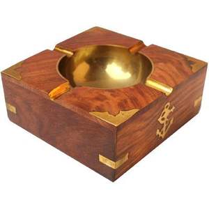 ที่เขี่ยบุหรี่ไม้เนื้อแข็งคุณภาพพรีเมียม เป็นมิตรกับสิ่งแวดล้อม ใช้บนโต๊ะสำหรับบุหรี่/ซิการ์ - Product Image 1