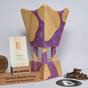 Bela Artisan Luxury Wooden Resin <b>Bakhoor</b> Burner Purple Natural Wood <b>Oud</b> Handmade Arabic Home Decor All-Season - Product Image 1