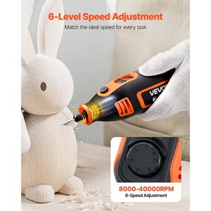 Kit Utensile Rotante 200W con 84 Pezzi, Mini Incisore Elettrico a 6 Velocità 8000-40000 RPM, Strumenti Multiuso per Incisione Fai-da-Te - Product Image 2