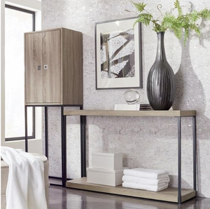 Mesa Consola Moderna de Madera con Estructura Metálica y Estante de Almacenamiento para Entrada o Sala de Estar - Product Image 4