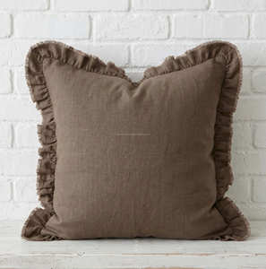 Housse de coussin en coton faite à la main de 18 pouces, rose blush, bord festonné, style vintage, coussin décoratif scandinave - Product Image 4
