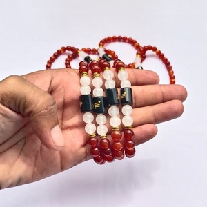 สร้อยข้อมือพลอยคาร์เนเลียนสีแดงราศีกันย์ ลูกปัดธรรมชาติ เครื่องประดับโหราศาสตร์ ขายส่ง - Product Image 1