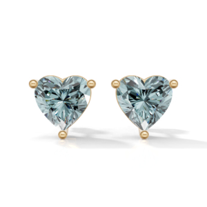 Heerani Jewels Paraiba <b>Tourmaline</b> IGI Certified 925 Sterling Silver 1.9g Classic Gold Plated Trendy Heart Shape Stud Claw Unisex - Product Image 1