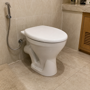 Inodoro de Cerámica de Dos Piezas Eon-P, Moderno, con Sifón en P, Montaje en Suelo, Fácil de Limpiar, con Descarga Ciclónica, para Baño, Cocina, Comedor - Product Image 6