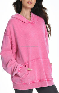 Sweat-shirt à capuche pour femme en molleton 100% coton, rose, avec cordon de serrage, broderie personnalisée et badge imprimé sur le devant, idéal pour l'hiver - Product Image 2