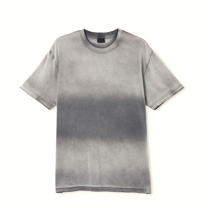 Camiseta Oversize de Estilo Único y Corte Relajado con Efecto Desgastado, de Algodón Pesado Premium, Cuello Redondo, Manga Corta, Casual - Product Image 2