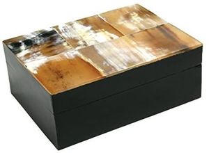 Modern Rectangular Wood Resin Storage <b>Box</b> Set Black White Geometric Pattern <b>Stackable</b> Design for Living Room Decorative Use - Product Image 2