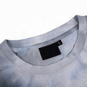 Men's Tie-Dye Short Sleeve T-Shirt O-<b>Neck</b> Knitted Casual Oversized <b>Cloud</b> Pattern Regular Fit - Product Image 3
