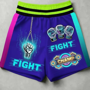 Shorts de boxe en tissu polyester, personnalisation par sublimation, logo brodé, respirant, vêtements de sport, taille personnalisée - Product Image 1
