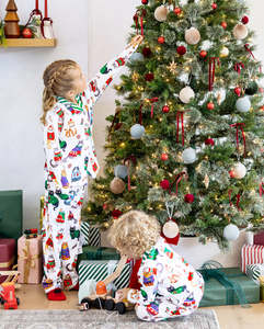 Custom <b>Christmas</b> <b>Family</b> <b>Pajama</b> Set 100% Polyester Casual <b>Matching</b> Holiday Sleepwear Gingerbread Print <b>Family</b> Clothing Collection - Product Image 5