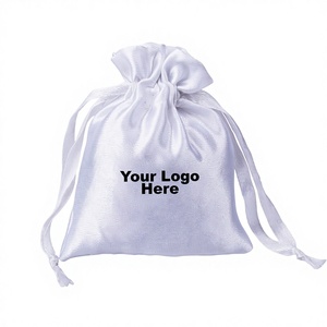 Wholesale Craftjaipur Custom Printed Logo Silk <b>Drawstring</b> Satin Rectangle Jewelry <b>Pouch</b> 3x4 Inches Lightweight Gift Wrapped - Product Image 1