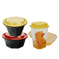 Bols en plastique jetables, capacités personnalisables, adaptés aux nouilles, salades, soupes, riz, contenants d'emballage alimentaire portables