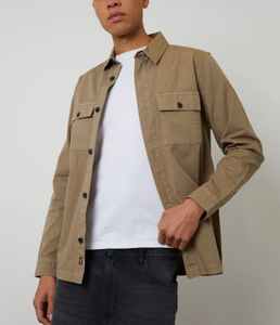 OEM Men's Casual Button-<b>Down</b> Corduroy Shacket Winter Solid Pattern Knitted Breathable Customized Layer Cotton/Poly Blend Fabrics - Product Image 3