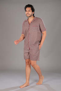 Classic Summer Formal 100% Cotton <b>Knitted</b> Breathable Shorts <b>Set</b> for Men - Product Image 2